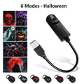 Projecteur LED Halloween — Crâne, Fantôme, Araignée & Citrouille | Ambiance Effrayante USB